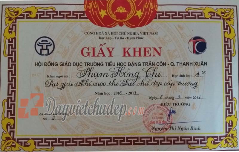 luyen chu dep giay khen